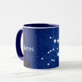 青《星座》乙女座名の個人用誕生日ギフトコーヒー マグカップ (正面左)