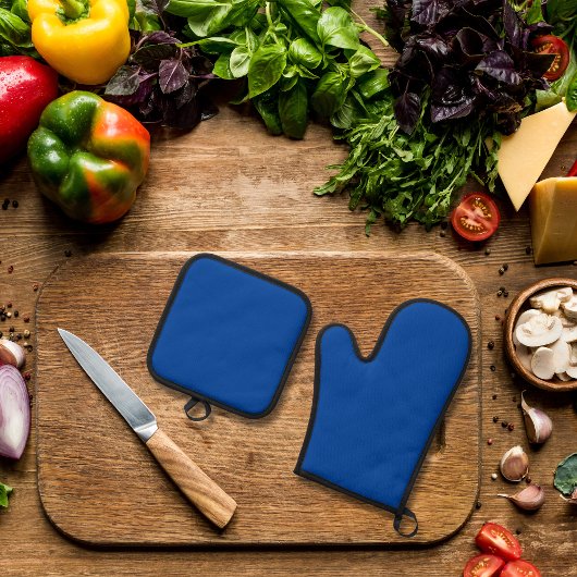 青（標準） 鍋つかみ&鍋敷きセット