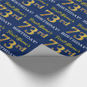 青、模造金ゴールドルック"73誕生日" ラッピングペーパー (角)