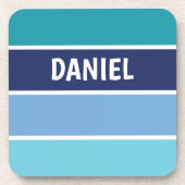 青(横ストライプの) コースター (正面)