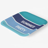 青(横ストライプの) ペーパープレート (傾斜あり)