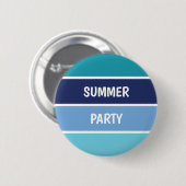 青(横ストライプの) 缶バッジ (正面&裏面)