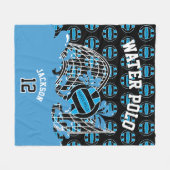 青 – 水球🤽 ♀️スポ‍ートフリースブランケット フリースブランケット (正面(横))