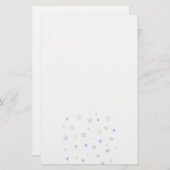青、淡い青、灰色の星模様 便箋 (正面/裏面)