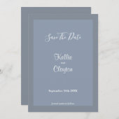 青/灰色の枠付き日付の保存 セーブザデート (正面/裏面)