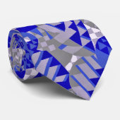 青/灰色の20年代のアールデコのデザインのタイ ネクタイ (ロール)