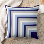 青、灰色、白のストライプの装飾用クッション クッション (ブランケット)