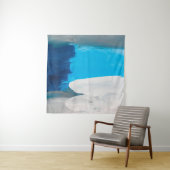 青、灰色、白の抽象芸術ア絵画ートの背景 タペストリー (インサイチュ)