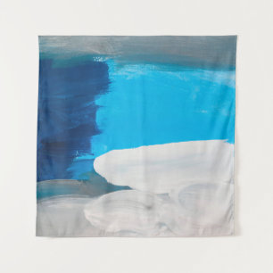 青、灰色、白の抽象芸術ア絵画ートの背景 タペストリー