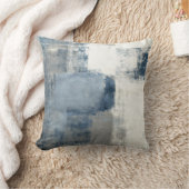 青/灰色/白抽象芸術枕 クッション (ブランケット)