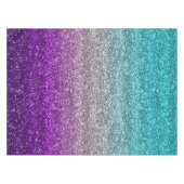 青、灰色、紫のグラデーショングリッター テーブルクロス (正面(横))