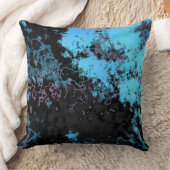 青、灰色、紫の大理石抽象芸術 クッション (ブランケット)