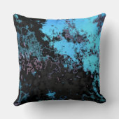青、灰色、紫の大理石抽象芸術 クッション (裏面)