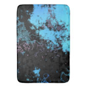 青、灰色、紫の大理石抽象芸術 バスマット (正面縦)