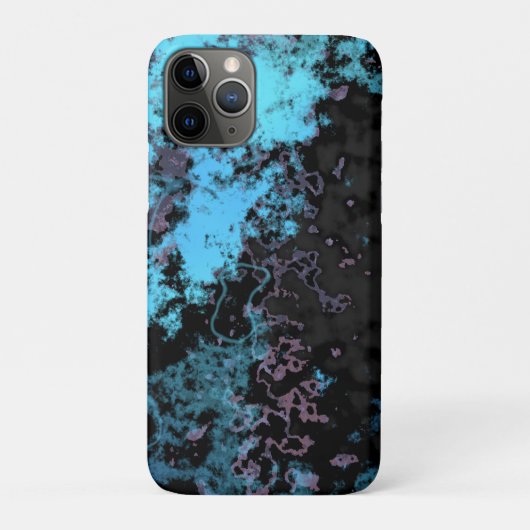 青、灰色、紫の大理石抽象芸術 Case-Mate iPhoneケース (裏)