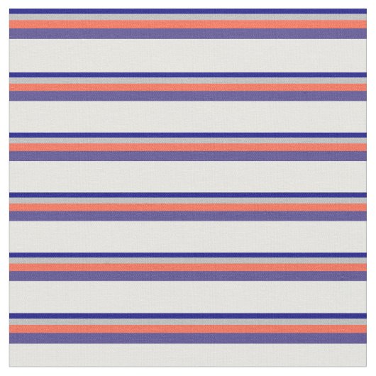 青、灰色、赤、濃い石板青、白い線 ファブリック (クローズアップ)