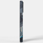 青、灰色、黒の抽象的なブラシストローク Case-Mate iPhoneケース (裏面 / 右)