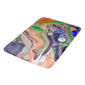 青、珊瑚、緑の注絵画流アート バスマット (アングル)