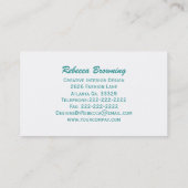 青、白いハートの名刺との緑 名刺 (裏面)