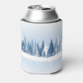 青、白い冬の森デザイン。 缶クーラー (缶裏面)