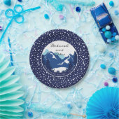 青、白い山と針葉樹結婚の木 ペーパープレート (パーティー)