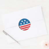 青(白い星と赤と白ストライプ星) ラウンドシール (封筒)