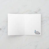 青、白い灰色の象🐘赤ちゃんシャワーありがとう サンキューカード (内部)