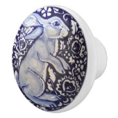 青&白うさぎバニードロワープルノブDedham セラミックノブ (右)