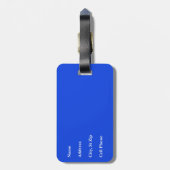 青、白くおよび黒いスポーツのデザイン ラゲッジタグ (裏面縦)