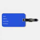 青、白くおよび黒いスポーツのデザイン ラゲッジタグ (裏面横)