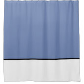 青（白と黒のプレーン・シャワー・カーテン） シャワーカーテン (正面)