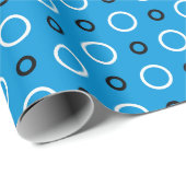 青（白と黒の円） ラッピングペーパー (ロールコーナー)