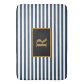 青/白のストライプバスマット バスマット (正面縦)