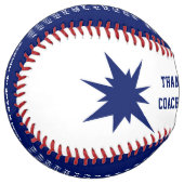 青、白のソフトボパーソナライズされたールのコーチの贈り物 ソフトボール (正面左)