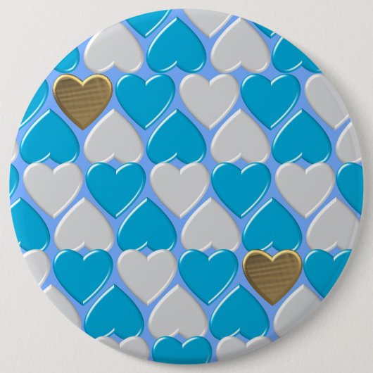 青、白のバイエルン様式。 缶バッジ (正面)