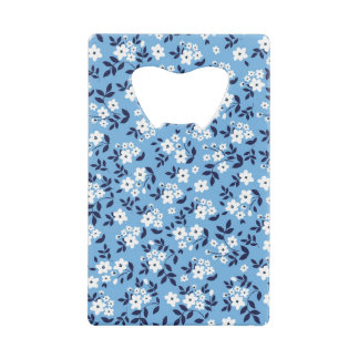 青、白の花：ヴィンテージ クレジットカード栓抜き