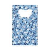 青、白の花：ヴィンテージ クレジットカード栓抜き (裏面)