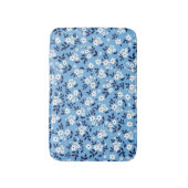 青、白の花:ヴィンテージ バスマット (正面縦)