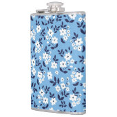 青、白の花：ヴィンテージ フラスク (左)