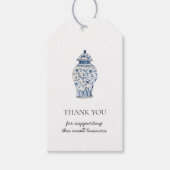 青&白の骨壷サンキューギフトラベル ギフトタグ (正面)