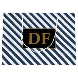 青/白ストライプ抱き枕 ラージペーパーバッグ