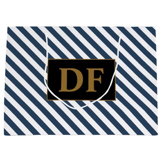 青/白ストライプ抱き枕 ラージペーパーバッグ (正面)