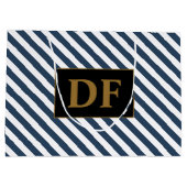 青/白ストライプ抱き枕 ラージペーパーバッグ (裏面)