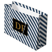 青/白ストライプ抱き枕 ラージペーパーバッグ (正面アングル)