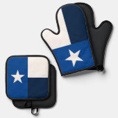 青・白テキサス州州旗 鍋つかみ&鍋敷きセット (正面/裏面)