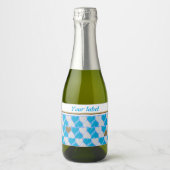 青,白バイエルンのパタパーソナライズされたーン スパークリングワインラベル (正面)