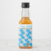 青，白バイエルンのパタパーソナライズされたーン リキュールボトルラベル (正面)