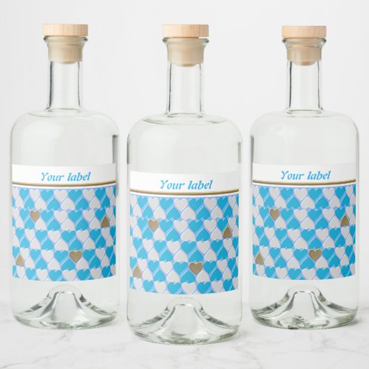 青，白バイエルンのパタパーソナライズされたーン リキュールボトルラベル (ボトル)