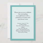 青/白モダン医学卒業発表 招待状 (裏面)