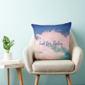 青/白感動的波デザイン クッション (椅子)